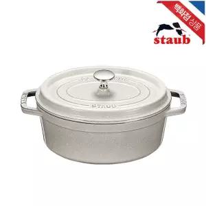 [롯데백화점]스타우브 타원형 꼬꼬떼 무쇠 주물냄비 23cm 화이트 트러플 (ST1023107)