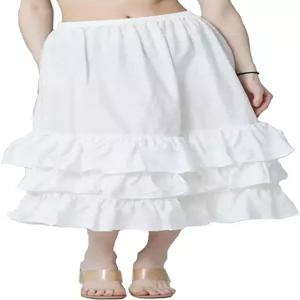 뷰티엘리케이트 100 코튼 하프 슬립 경량 스커트 익스텐더 언더스커트 여성용 3단 러플 엣지