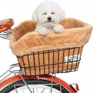 ANZOME 반려견 자전거 바구니 라이너(라이너 전용) 와이어 바구니용 부드러운 셰르파 패딩 커버 내구성