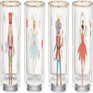 레녹스 898402 호두까기 인형 발레 더블 올드 패션 글래스 4종 세트 크리스마스 칵테일 잔 홀리데이 위스키