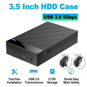 2.5 3.5인치 HDD 케이스 타입-C & USB3.0 하드 드라이브 인클로저 SATA to USB 3.0 외장 리더 22TB 어댑터