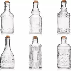 코르크가 들어 있는 벌크 파라다이스 모듬 투명 유리병 6팩 2.5인치 X 9인치 16온스