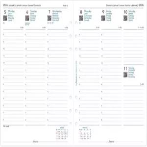 필로팍스 캘린더 다이어리 리필 A5 사이즈 예약 시 주간 보기 백서 다국어 5개 언어 2026년 (C68514-26년)