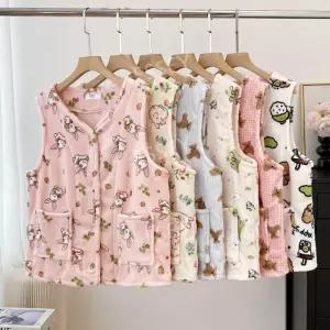 여성베스트 기모 수면조끼 보온 성인 여성 김장