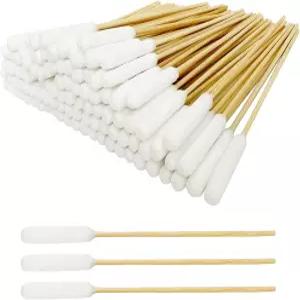 튼튼한 대나무 손잡이가 있는 6인치 길이의 면봉 100개 - 반려견 귀 청소 및 반려동물 관리를 위한 연장
