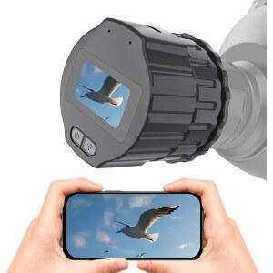 [미국배송] 64GB WIFI 망원경 카메라: 2K HD 비디오 디지털 접안렌즈 현미경 액세서리 25-50MM 라이브 뷰 화면 앱 제어 천체 사진 촬영 새 관찰에 적합
