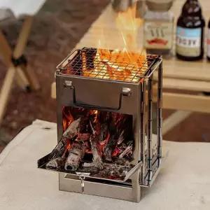 [모두쇼핑}휴대용 접이식 미니 캠핑 화목 난로 화로대 대형 캠핑난로 캠핑용품 캠핑화로