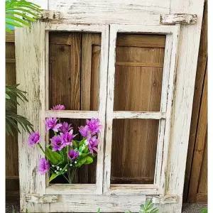 가짜 창문 인테리어 장식 엔틱 카페 빈티지 나무 풍경화