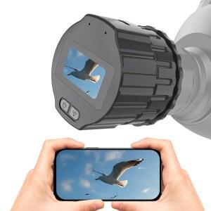 [미국배송] 64GB 디지털 피스 망원경 카메라 2K HD 비디오 및 WIFI - 현미경 액세서리 25-50MM 어댑터 라이브 뷰 화면 앱 제어 천체 사진 촬영 새 관찰에 완벽합니다