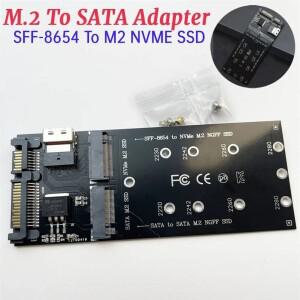 NVMe SSD용 M2-SATA 어댑터 SFF8654 듀얼 수납함 호환성 및  시스템 성능 지원