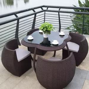 카페 식탁 고급 실외 세트 라탄 야외 정원 라탄테이블