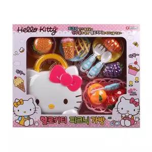 [퍼니메이커]유아 키티 피크닉 소풍놀이 음식 모형 가방 세트 어린이날선물 어린이생일선물 크리스마스선물