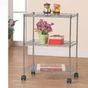 [생활] 실험실선반 위치이동 바퀴 가정용메탈선반 가로45cm3단 카페