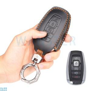 가죽 자동차 키 케이스 커버 액세서리, 링컨 코세어 노틸러스 에비에이터 콘티넨탈 네비게이터 MKC MKZ MKX 키체인용, 5 단추