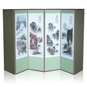 [퍼니메이커]산수화 6폭 병풍 수공예품 제기 목기 교자상