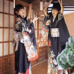 일본 여자 기모노 가디건 사진 전통옷 료칸 축제 공연