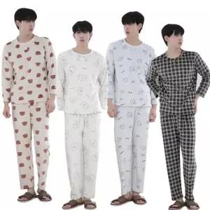 남성잠옷 곰돌이 여자빅성인 주니어 학생 울트라 상하세트 극세사 체크 기모 잠옷 겨울 파자마 실내복