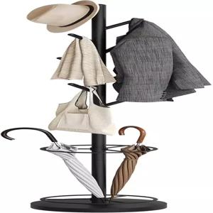 우산 홀더가 있는 야티니 코트 랙 스탠드 입구용 69인치 독립형 트리 모자 가방 재킷용 의류 행거 침실용