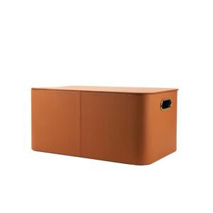 가죽수납함 리빙박스 보관함 뚜껑이 있는 드레스방정리 대용량 차박상자 수납정리함 폴딩박스