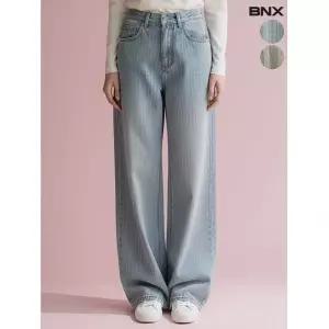 BNX 봄오픈10%쿠폰 55-77 여성 스트라이프 워싱 데님 팬츠