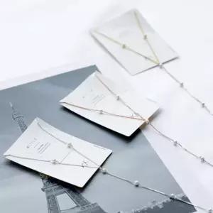 실버) 진주 라인 롱 목걸이 패션목걸이 롱목걸이 진주목걸이 진주체인목걸이