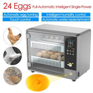 전기열풍기 24 계란 인큐베이터 자동 터치 온도 제어 농장 부화장 기계 치킨 오리 메추라기 Brooder 계란 인큐베이터
