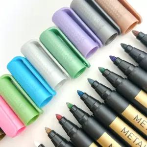 메탈릭 마카펜 다꾸 미술 색칠 10 컬러 마커 보드 펄 메탈 캘리 그라피 펜