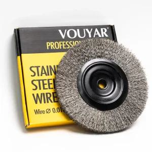 벤치 그라인더용 8인치 스테인리스 스틸 와이어 휠(1/2인치 및 5/8인치 Arbor 012인치 와이어)