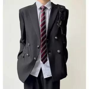 스콕 남사친 봄 자켓 베이지색 초여름 심플 정장 더블 제복 코트 JEN1