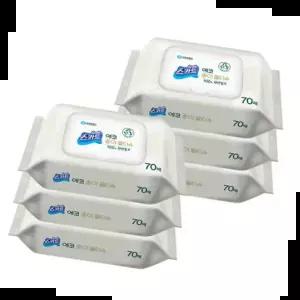 42501 유한킴벌리 스카트 에코종이 물티슈 캡 6개입 70매