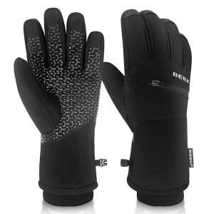 [미국배송] BEEK 방수 겨울 장갑 터치스크린 따뜻한 남녀용 미끄럼 방지 방한 자전거 스키 달리기 하이킹 운전 및 오토바이용 방풍 단열 장갑