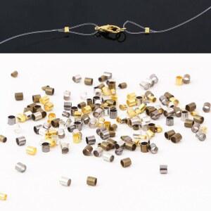 미니압축봉 500 개/가방 1 5/2 0mm 골드 실버 구리 튜브 크림프 엔드 비즈 스토퍼 스페이서 보석 만들기 용품 목걸이
