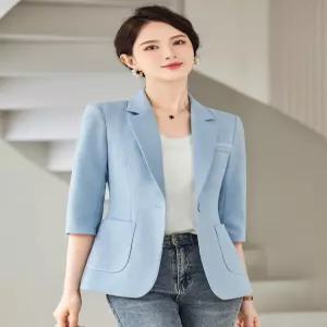 여성자켓 봄가을 작은 정장 코트 7부 캐주얼 고급스러운 숏 상의 심쿵직구