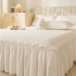레이스 침대 화이트 커버 프릴 침대커버 리본 호텔 공주