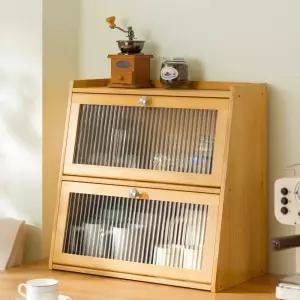 식탁정리대 양념 폭좁은 미니 수납함 레트로 원목