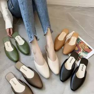 여성 봄여름가을 블로퍼 고무플랫슈즈 여자 뮬 슬리퍼 쪼리 에나멜쪼리 여름슬리퍼