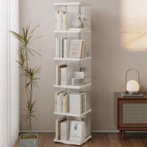 이동식 회전책장 거실 틈새 바퀴형 코너 책꽂이 원형