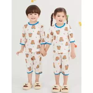 [하프클럽/] PL SS53-28 아동내복 7부 오가닉 순면 유아 아동 주니어 실내복 잠