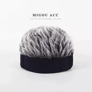 남자 가발 모자 정수리 헤어피스 일체형 단발 썬캡 곱슬머리