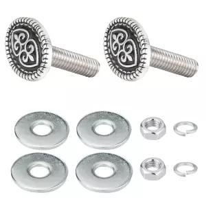 아렌벨 타원형 번호판 프레임 볼트 나사 2Pcs 자동차 태그 패스너 너트 키트 장착 차량용 오토바이 트럭