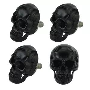아렌벨 스컬 번호판 나사 오토바이 프레임 패스너 자동차 태그 볼트 키트 장착 차량용 트럭 SUV 4Pcs 블랙