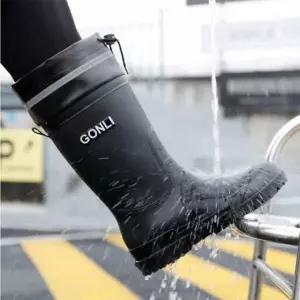 방수 기능 남성용 아웃도어 스트랩 장화 하이컷 레인부츠