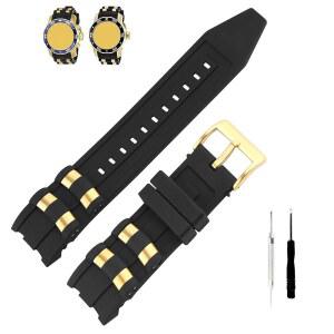 프로 다이버를 위한 MMBay 고무 26MM 시계줄 호환 핏 6977 6981 6983 6985 6995 21930 90082 스테인리스 스틸 인서트가 있는 실리콘 스트랩 손목밴드