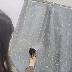 샤워커튼 그레이 헤링본 비닐 방수 120x180