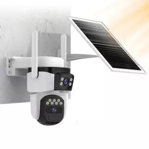 실외용 홈CCTV 듀얼 가정용 무선 랜즈 카메라 IP 태양광패널포함