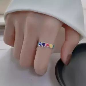 스마일 컬러 반지 비비드 링 스마일링반지 알록달록반지 레이어드반지 비비드컬러반지