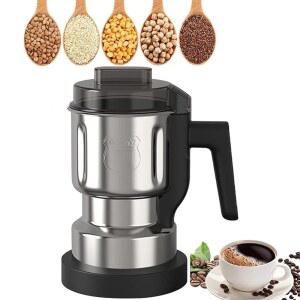 스파이스 그라인더, 250W 강력한 전기 커피 500ml 미니 홈 그라인더 스매시 머신, 스틸 6 블레이드가 포함된 원두 분쇄용 향신료 건조 허브 너트, 원 버튼 작동