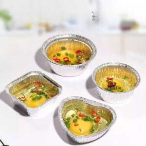 마늘굽는 알루미늄 호일 용기 일회용 10CM 접시형 계란찜 하트형호일컵 마늘