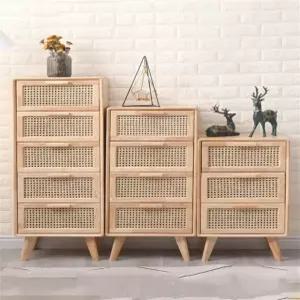 라탄 서랍장 원목 정리함 모듈 침실 캐비닛 와이드 출시 안방 신규컬러 라탄서랍장