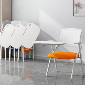 책걸상 일체형 테이블 패드가 회의용 접이식 의자 독서실 공부 세미나 학원 수강용